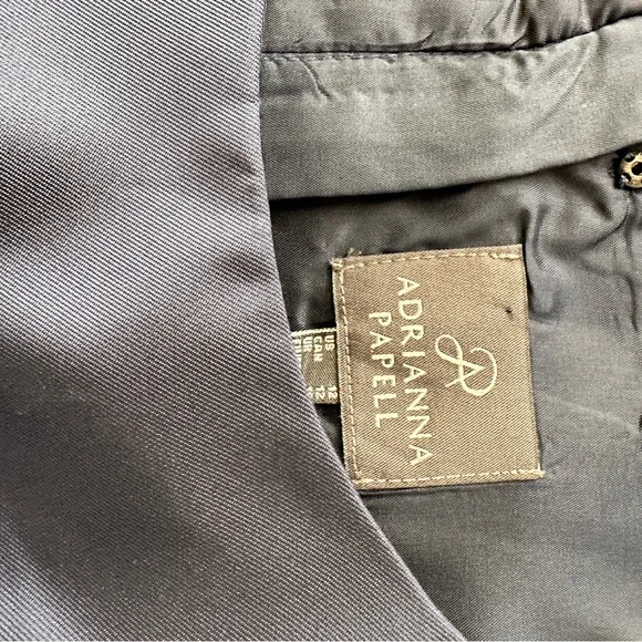 Adrianna Papell Midnight Blue High Low Formal Dress - Picture 7 of 10